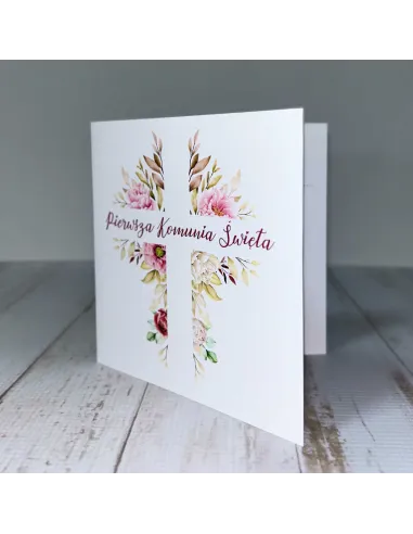 Zaproszenia Eleganckie Zaproszenie Pierwszą Komunię Świętą