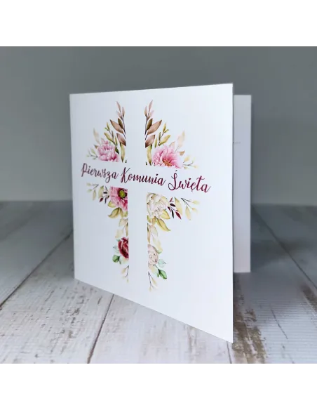 Zaproszenia Eleganckie Zaproszenie Pierwszą Komunię Świętą