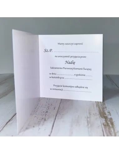 Zaproszenia Eleganckie Zaproszenie Pierwszą Komunię Świętą