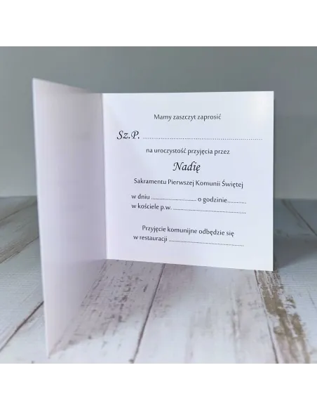 Zaproszenia Eleganckie Zaproszenie Pierwszą Komunię Świętą