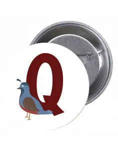 Przypinki Buttony Literki dla Dzieci – Q Znaczki Badziki