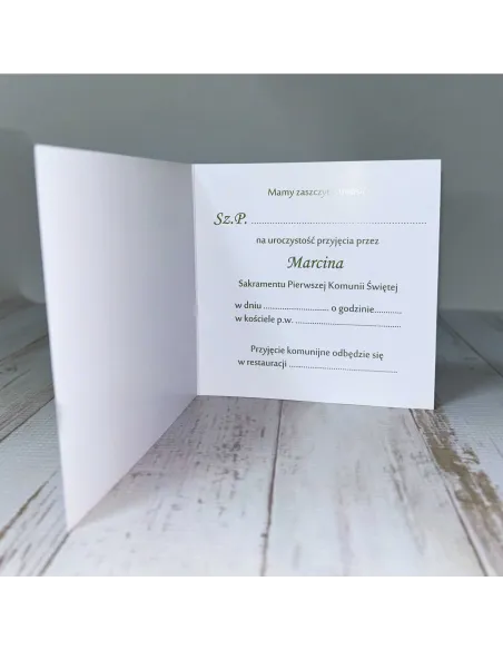 Zaproszenia Eleganckie Zaproszenie Pierwszą Komunię