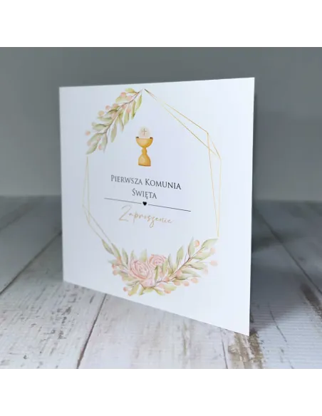 Eleganckie Zaproszenie na Pierwszą Komunię Świętą Zaproszeni