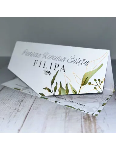 Eleganckie Zaproszenie na Pierwszą Komunię Personalizowany