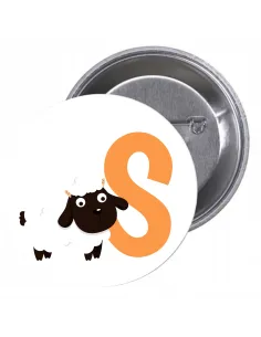 Przypinki Buttony Literki dla Dzieci – S Znaczki Badziki