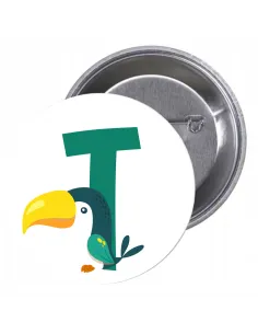 Przypinki Buttony Literki dla Dzieci – T Znaczki Badziki