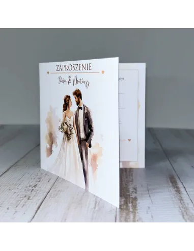 Eleganckie Personalizowane Zaproszenie na Ślub Wesele