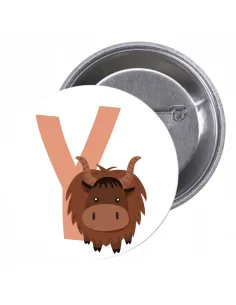 Przypinki Buttony Literki dla Dzieci – Y Znaczki Badziki