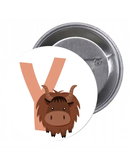 Przypinki Buttony Literki dla Dzieci – Y Znaczki Badziki