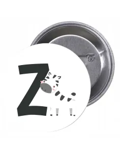 Przypinki Buttony Literki dla Dzieci – Z Znaczki Badziki