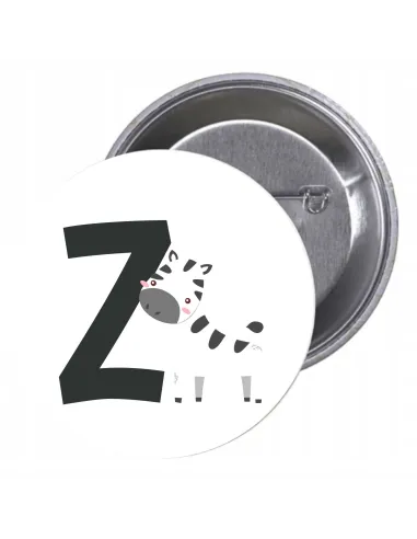 Przypinki Buttony Literki dla Dzieci – Z Znaczki Badziki