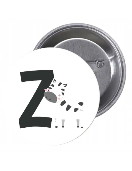 Przypinki Buttony Literki dla Dzieci – Z Znaczki Badziki