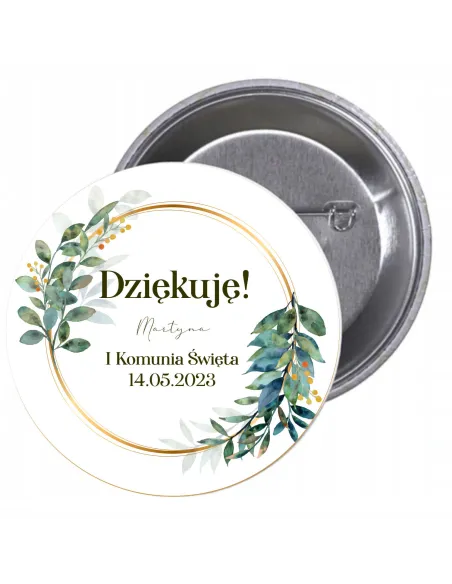 Przypinki Buttony Dziękuje Komunia Święta Znaczki Badziki