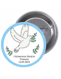Przypinki Buttony Komunia Święta Tomasz Znaczki Badziki