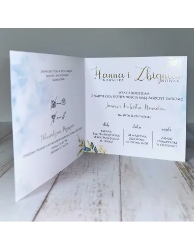 Eleganckie Personalizowane Zaproszenie na Ślub z Projektem