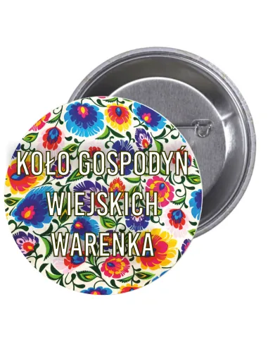 Przypinki Buttony Koło Gospodyń Wiejskich Warenka Znaczki