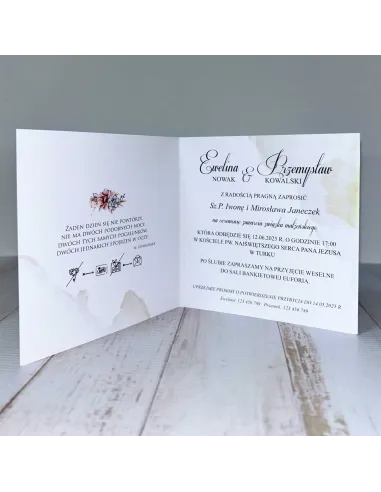 Eleganckie Personalizowane Zaproszenie na Ślub z Grafiką