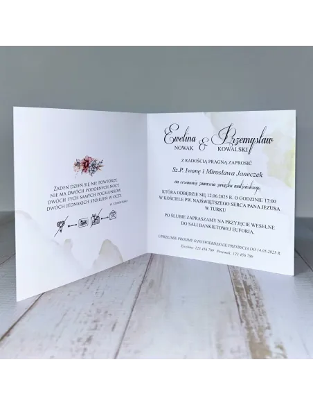 Eleganckie Personalizowane Zaproszenie na Ślub z Grafiką