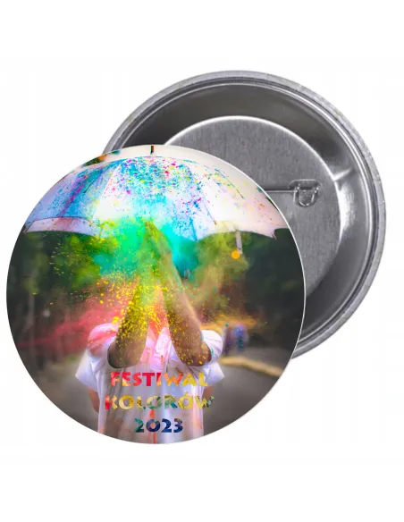Przypinki Buttony Festiwal Kolorów 2023 Znaczki z Nadrukiem
