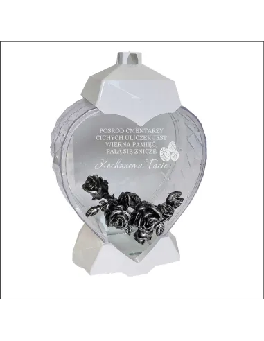 Ekskluzywny Znicz Kształt Serce Personalizowany z Grawerem