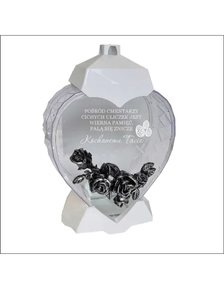 Ekskluzywny Znicz Kształt Serce Personalizowany z Grawerem