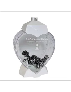 Ekskluzywny Znicz Kształt Serce Biały z Projektem Reklamowy