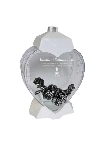 Ekskluzywny Znicz Kształt Serce Biały z Projektem Reklamowy