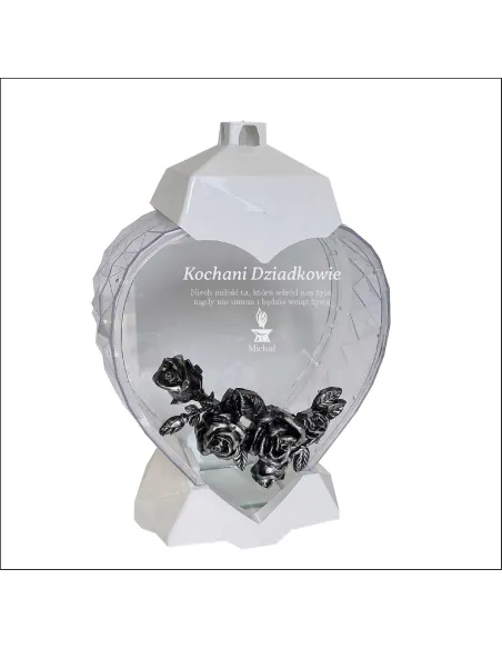 Ekskluzywny Znicz Kształt Serce Biały z Projektem Reklamowy