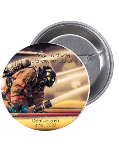 Przypinki Buttony Dzień Strażaka Bogu Chwałę Bliźniemu
