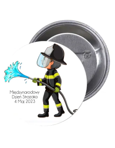 Przypinki Buttony Międzynarodowy Dzień Strażaka Znaczki