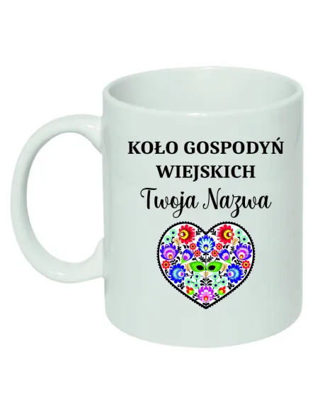 Kubek Ceramiczny KGW Koło Gospodyń Wiejskich z Nadrukiem