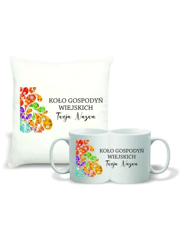 Zestaw Poduszka i Kubek z Nadrukiem KGW Koło Gospodyń