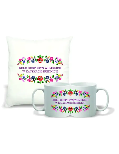 Zestaw Poduszka i Kubek z Nadrukiem KGW Koło Gospodyń