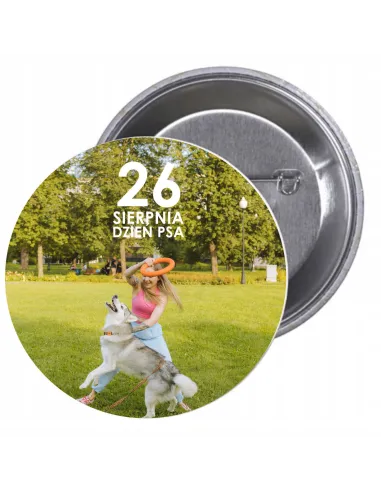 Przypinki Buttony Dzień Psa Znaczki Badziki Grafiką