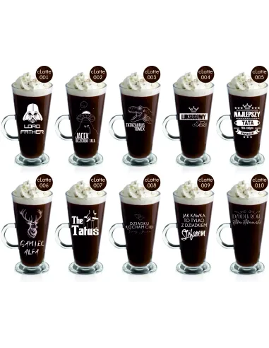 Szklanka do Kawy Latte Grawerem Prezent z Grawerem