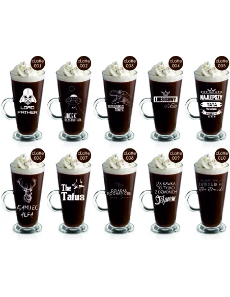 Szklanka do Kawy Latte Grawerem Prezent z Grawerem