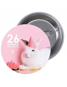 Przypinki Buttony Dzień Królika Znaczki Badziki z Grafiką