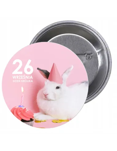 Przypinki Buttony Dzień Królika Znaczki Badziki z Grafiką