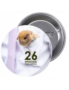 Przypinki Buttony Dzień Królika Znaczki Badziki z Nadrukiem