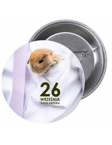 Przypinki Buttony Dzień Królika Znaczki Badziki z Nadrukiem