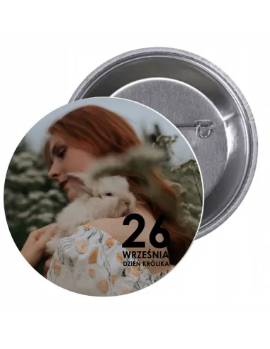 Przypinki Buttony Dzień Królika Znaczki Badziki Pamiątkowe