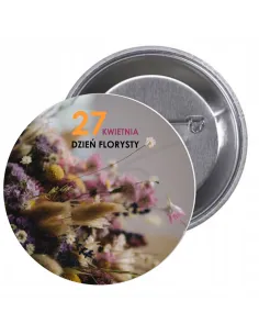Przypinki Buttony – Dzień Florysty Znaczki Badziki Grafiką