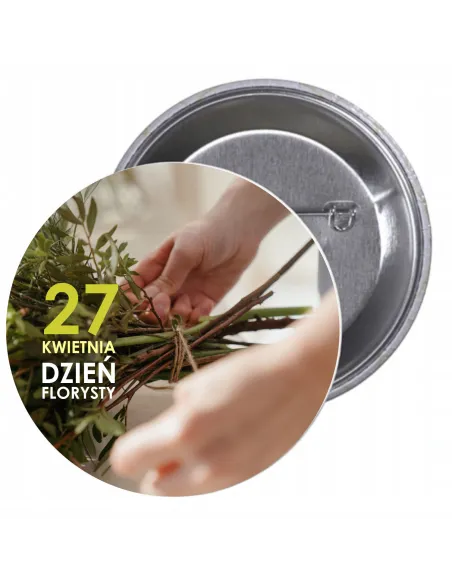 Przypinki Buttony Dzień Florysty Znaczki Badziki Pamiątkowe