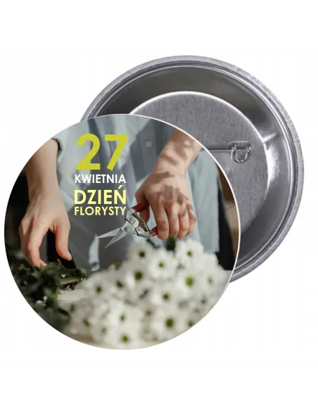 Przypinki Buttony Dzień Florysty Znaczki Personalizowany