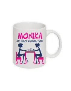 Kubek Kosmetyczki Nadrukiem Imię Najlepsza Manikiurzystka