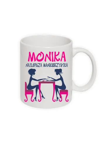 Kubek Kosmetyczki Nadrukiem Imię Najlepsza Manikiurzystka