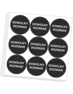 Naklejki 5x5 Twoim logo Etykiety Wlepki Okrągłe Nadruk