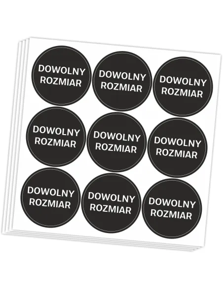 Naklejki 5x5 Twoim logo Etykiety Wlepki Okrągłe Nadruk