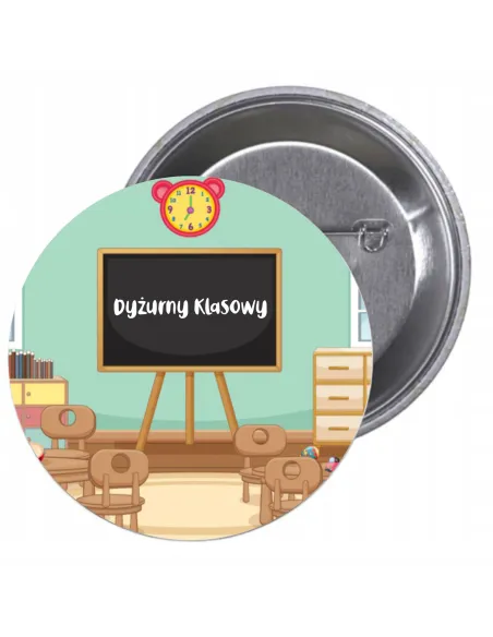 Przypinki Buttony Dyżurny Klasowy Znaczki Badziki z Grafiką