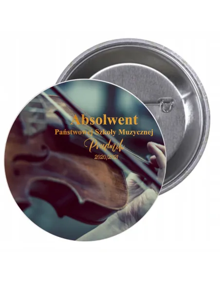 Przypinki Buttony Absolwent Szkoły Personalizowany